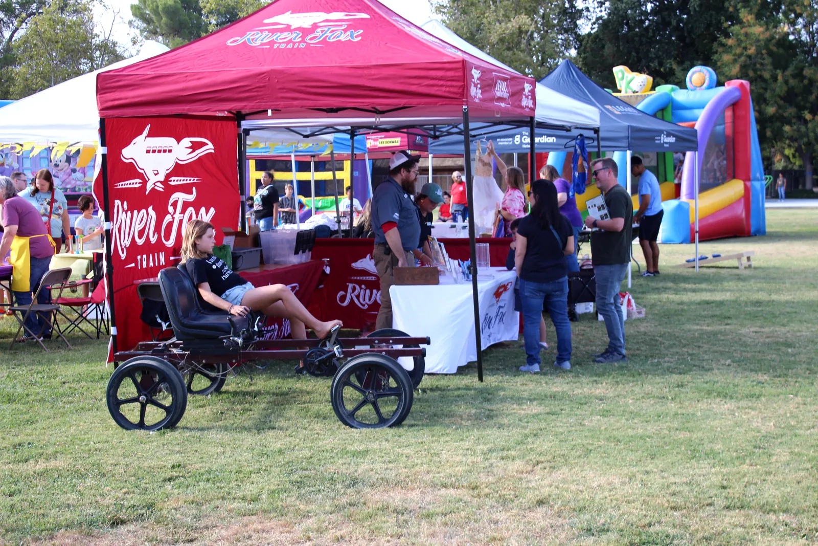 A local Davis vendor serving guests at a community festival